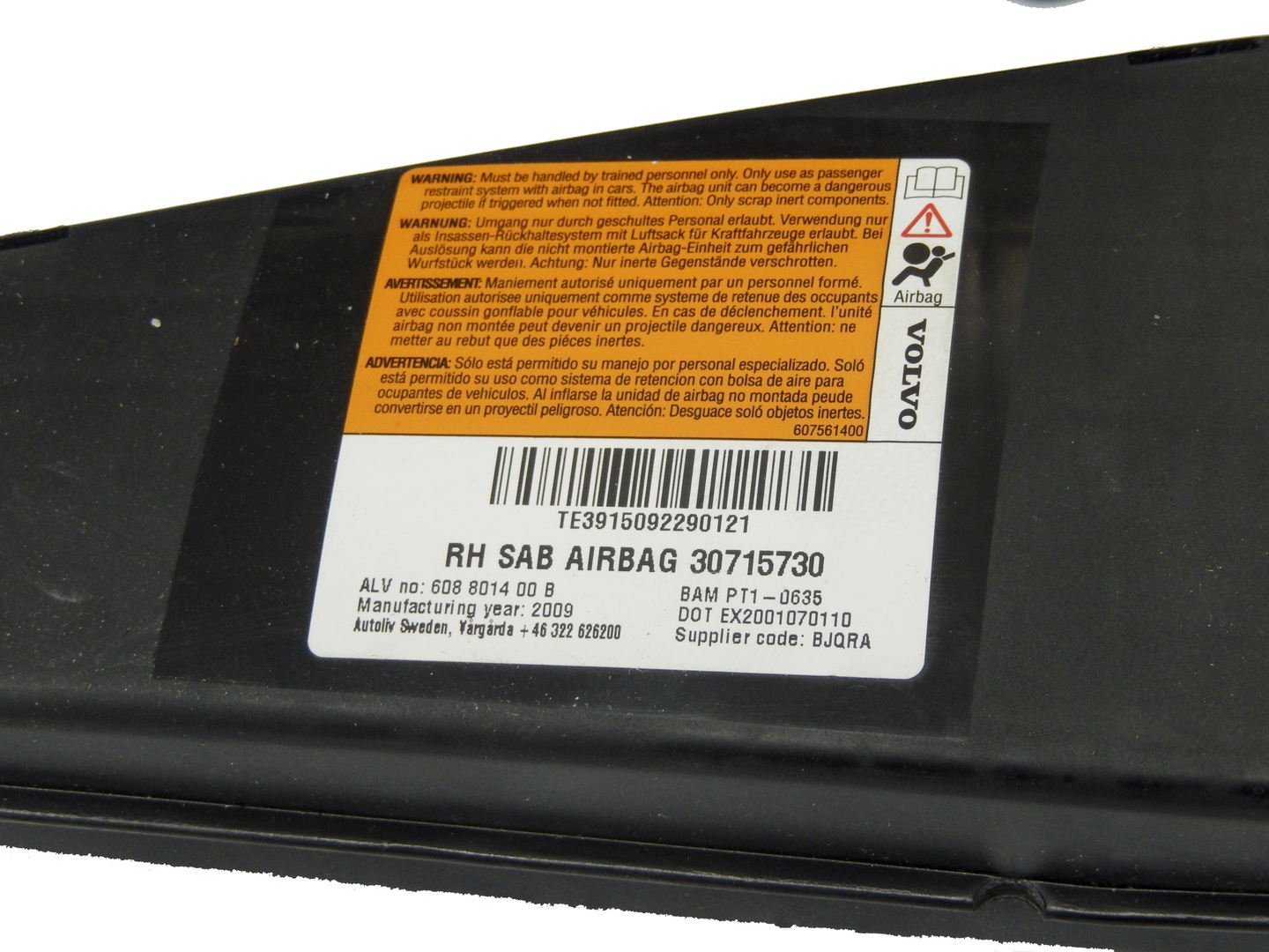 Poduszki airbag foteli Volvo P3 komplet